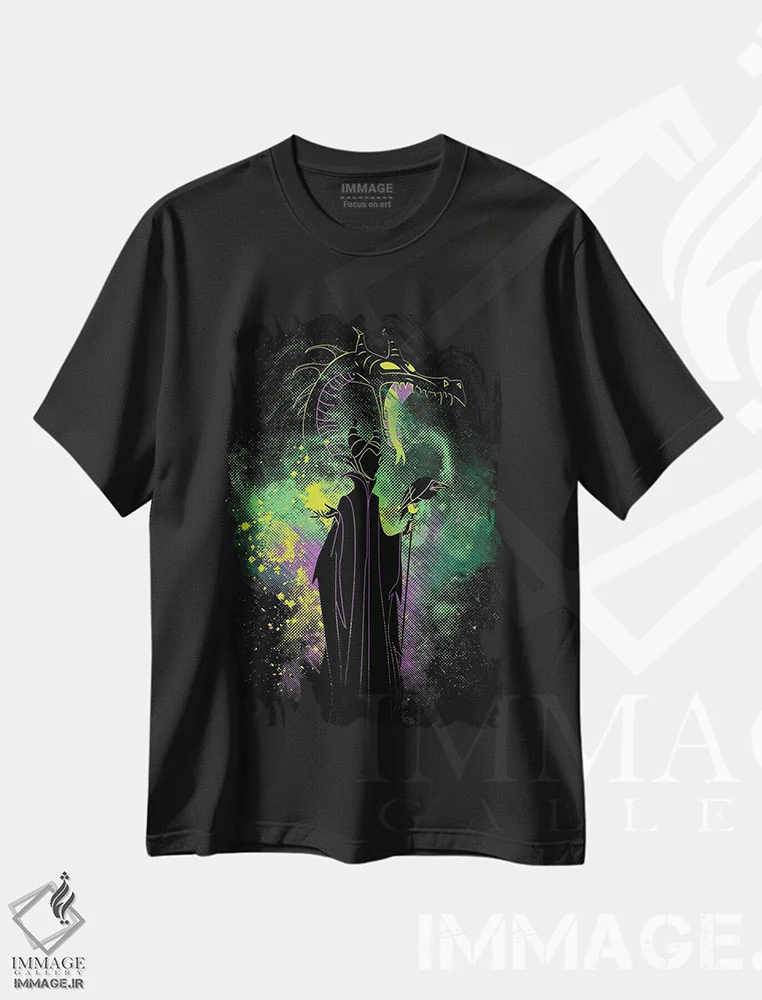 تیشرت مشکی طرح دار هنر شیطانی، هنر دیجیتال اثر دانی آرت | فروشگاه ایماژ