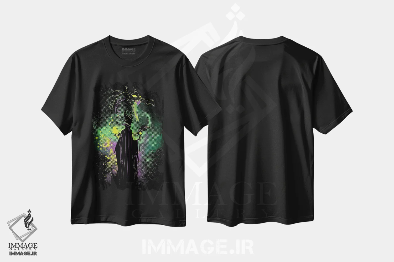 تیشرت مشکی طرح دار هنر شیطانی، هنر دیجیتال اثر دانی آرت | فروشگاه ایماژ