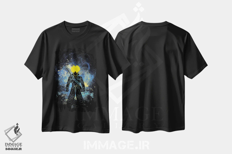 تیشرت مشکی طرح دار هنر پسر آینده، هنر دیجیتال اثر دانی آرت | فروشگاه ایماژ