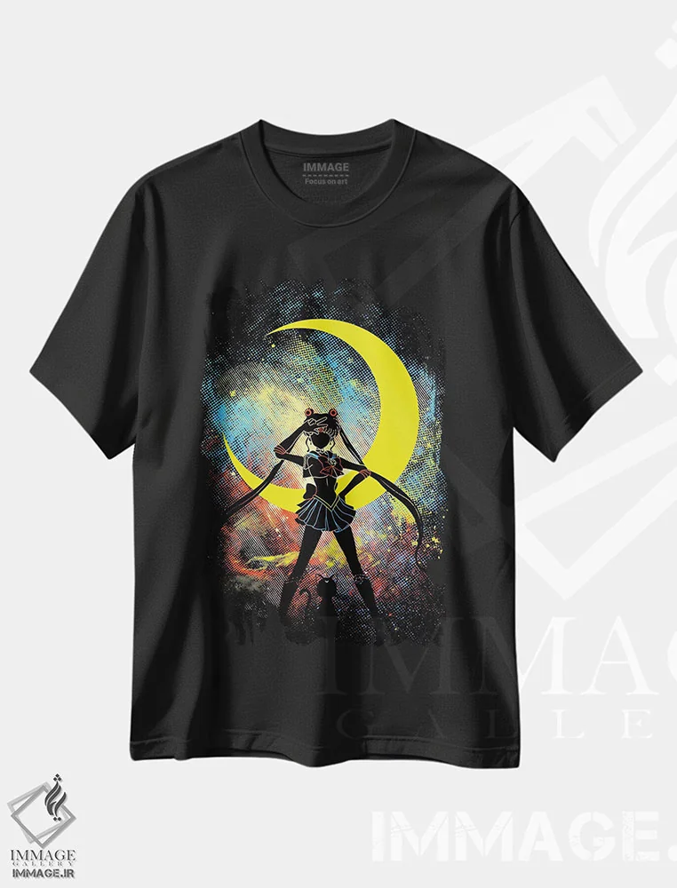 تیشرت مشکی طرح دار هنر ماه، هنر دیجیتال اثر دانی آرت | immage.ir