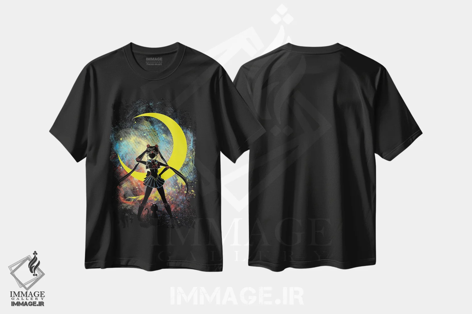 تیشرت مشکی طرح دار هنر ماه، هنر دیجیتال اثر دانی آرت | immage.ir