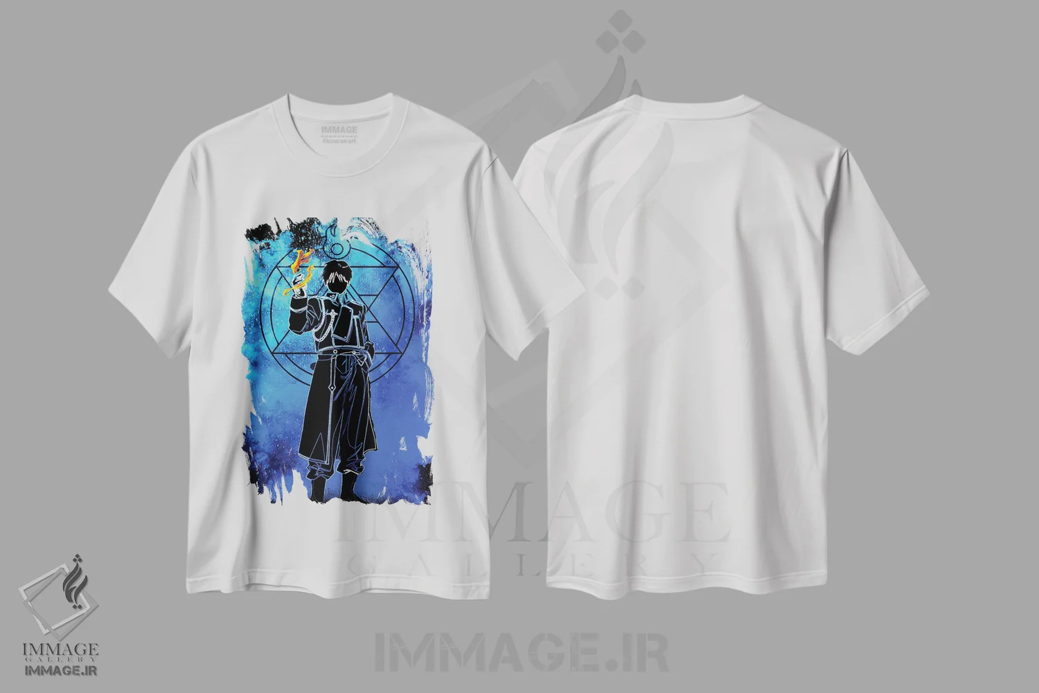 تیشرت سفید طرح دار روح کیمیاگر آتش، هنر دیجیتال اثر دانی آرت | immage.ir