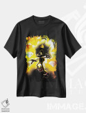 تیشرت مشکی طرح دار روح جوجه تیغی طلایی، هنر دیجیتال اثر دانی آرت | فروشگاه ایماژ