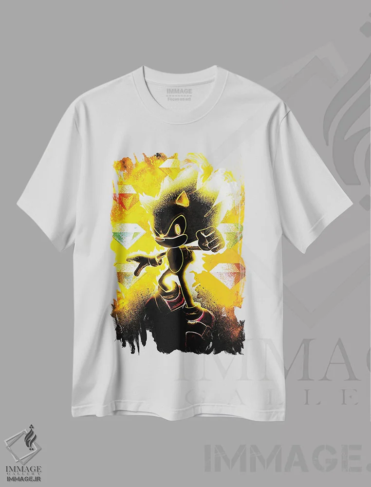 تیشرت سفید طرح دار روح جوجه تیغی طلایی، هنر دیجیتال اثر دانی آرت | immage.ir