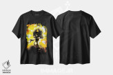 تیشرت مشکی طرح دار روح جوجه تیغی طلایی، هنر دیجیتال اثر دانی آرت | فروشگاه ایماژ