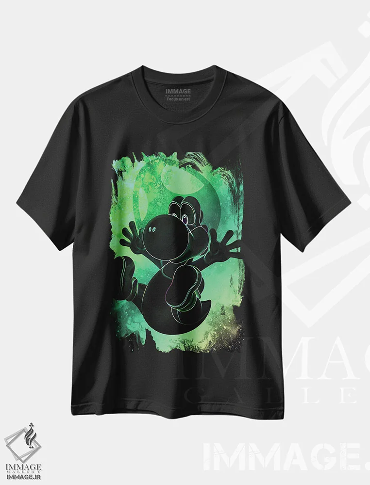 تیشرت مشکی طرح دار روح دایناسور، هنر دیجیتال اثر دانی آرت | فروشگاه ایماژ