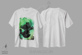تیشرت سفید طرح دار روح دایناسور، هنر دیجیتال اثر دانی آرت | immage.ir