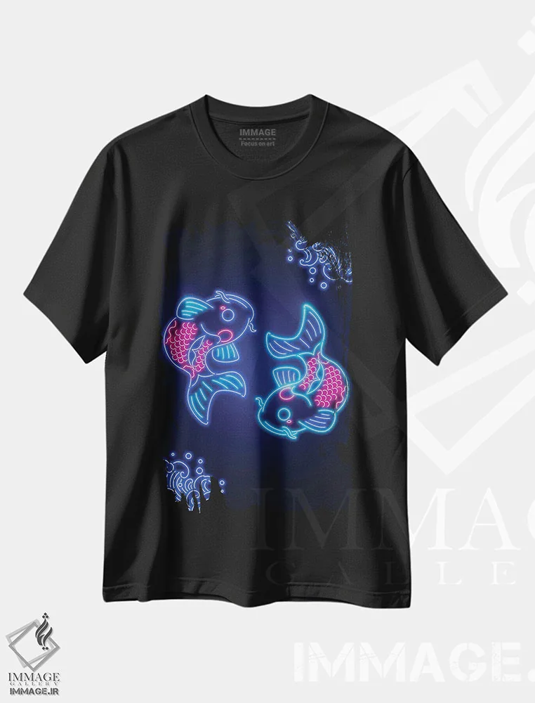 تیشرت مشکی طرح دار کوینئونی، هنر دیجیتال اثر دانی آرت | فروشگاه ایماژ