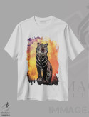 تیشرت سفید طرح دار روح ببر، هنر دیجیتال اثر دانی آرت | immage.ir