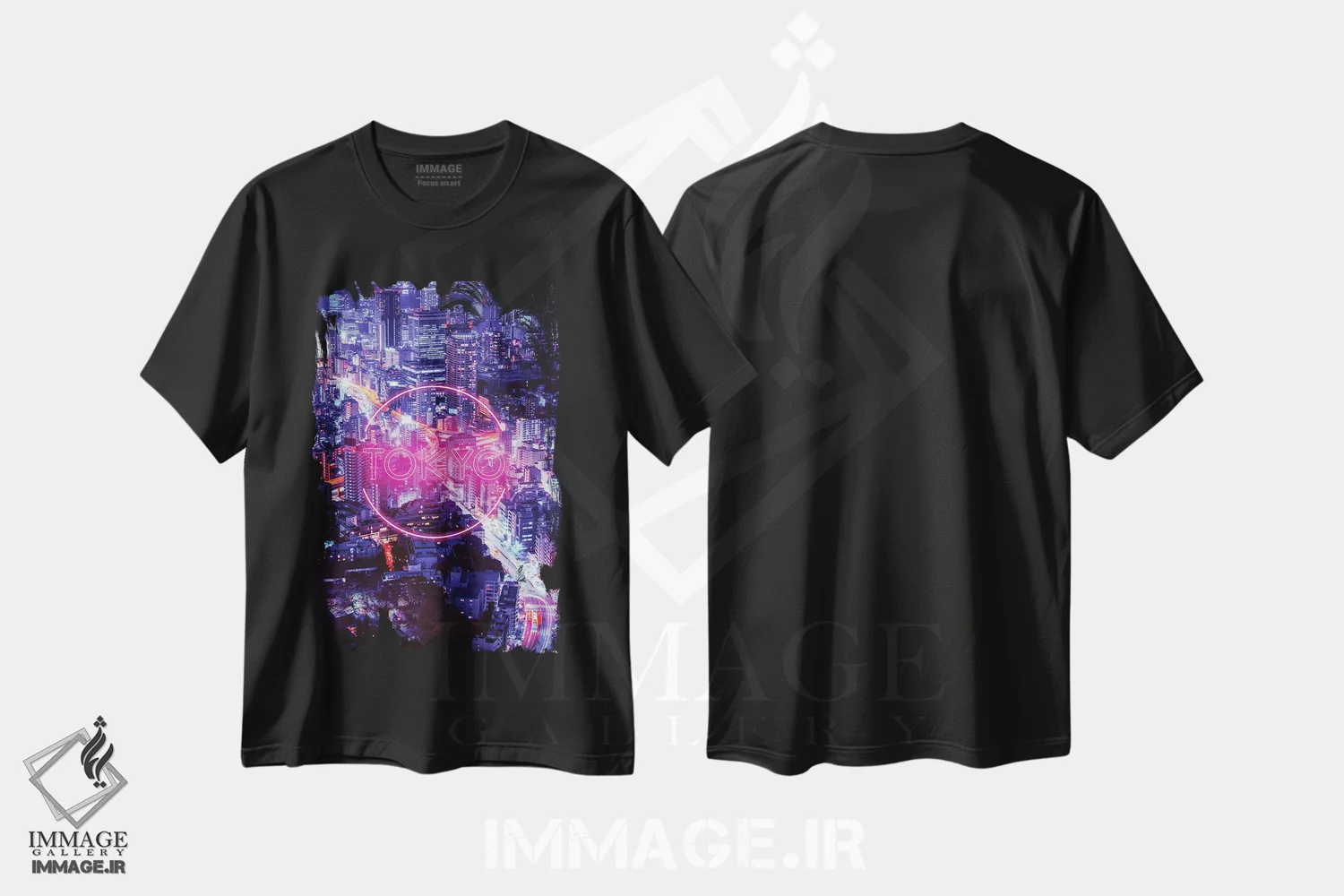 تیشرت مشکی طرح دار توکیو در شب، هنر دیجیتال اثر دانی آرت | immage.ir