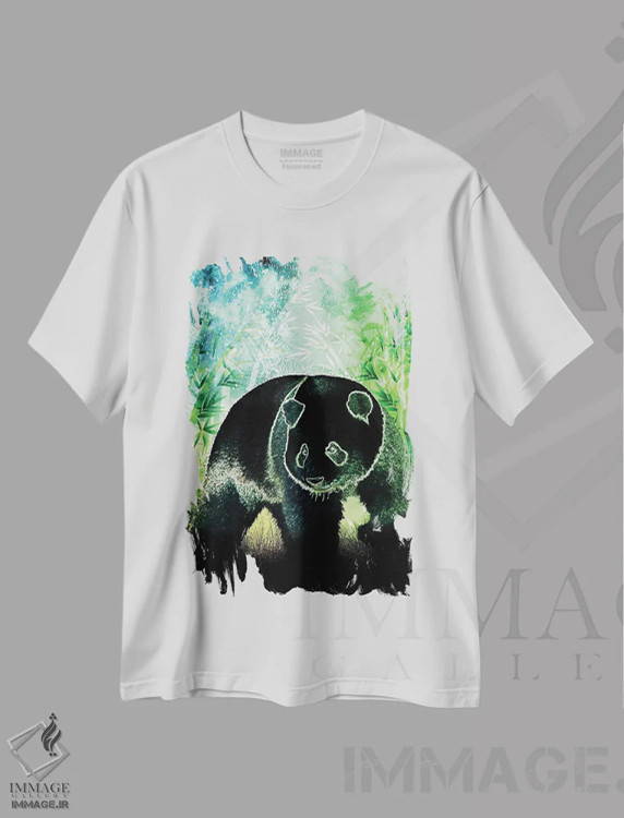 تیشرت سفید طرح دار روح پاندا، هنر دیجیتال اثر دانی آرت | immage.ir