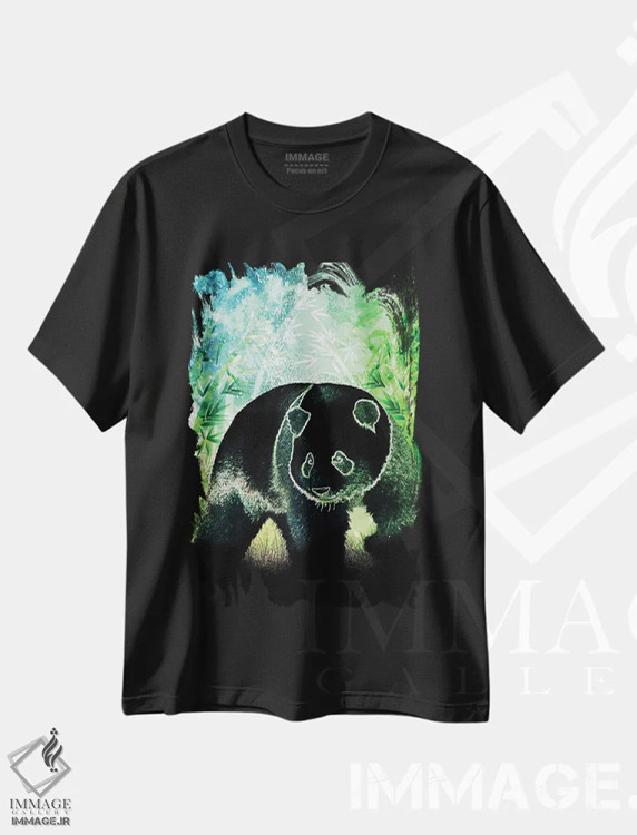 تیشرت مشکی طرح دار روح پاندا، هنر دیجیتال اثر دانی آرت | فروشگاه ایماژ