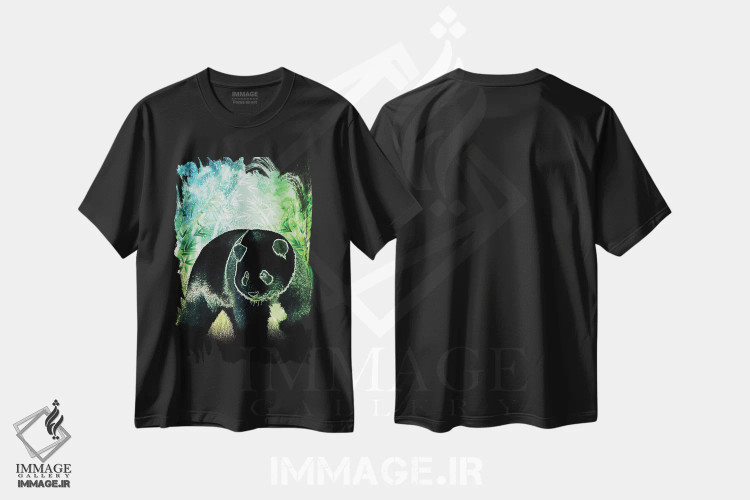 تیشرت مشکی طرح دار روح پاندا، هنر دیجیتال اثر دانی آرت | فروشگاه ایماژ