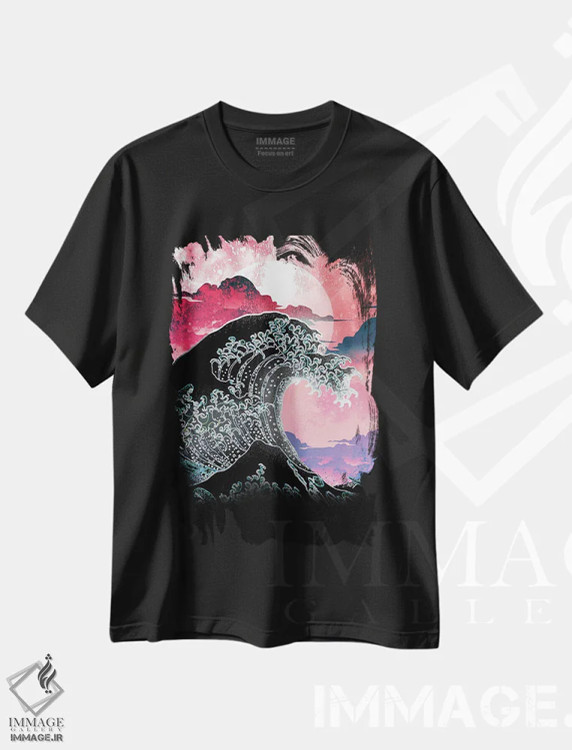 تیشرت مشکی طرح دار روح موج بزرگ کلاسیک، هنر دیجیتال اثر دانی آرت | فروشگاه ایماژ