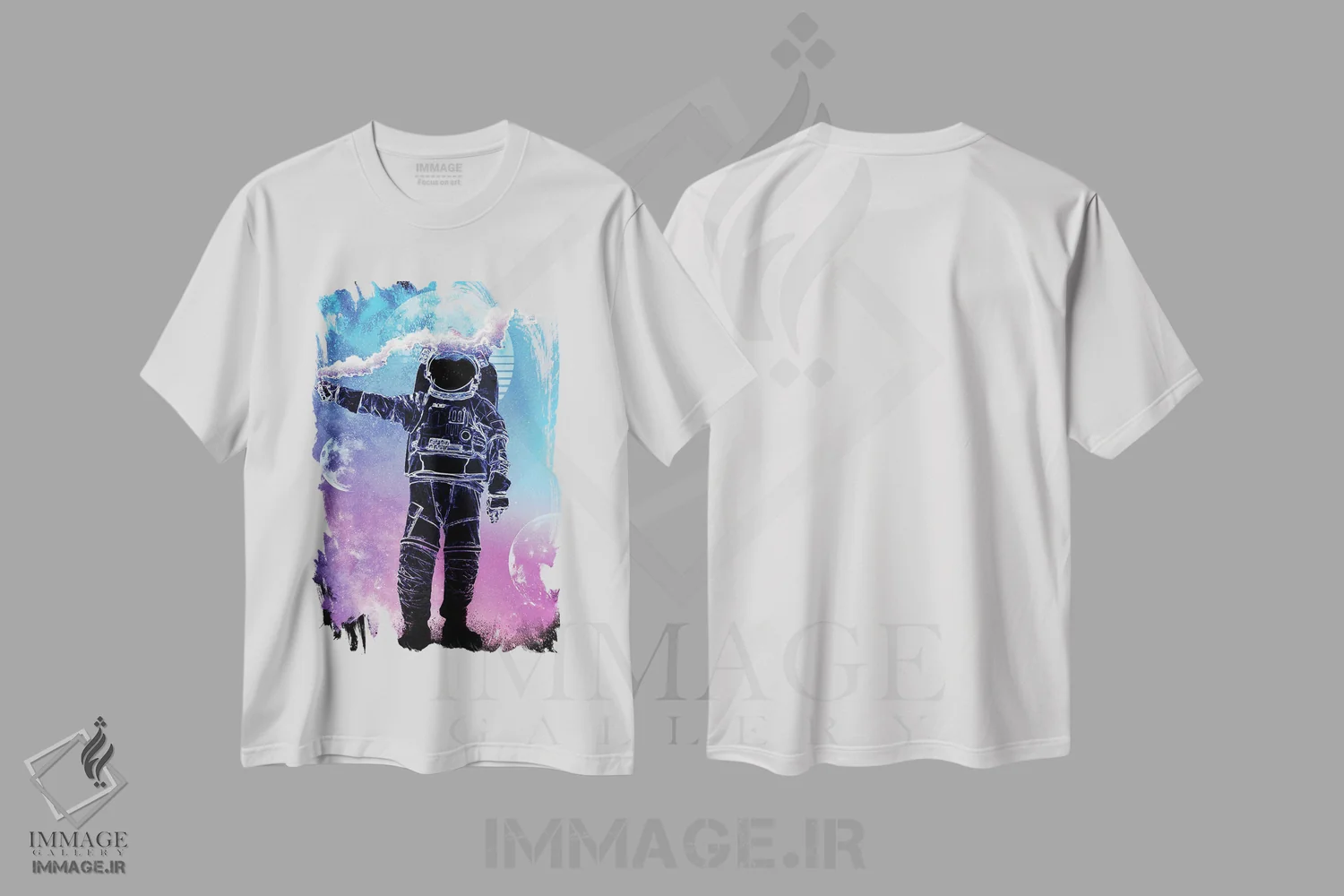 تیشرت سفید طرح دار روح فضانورد، هنر دیجیتال اثر دانی آرت | immage.ir