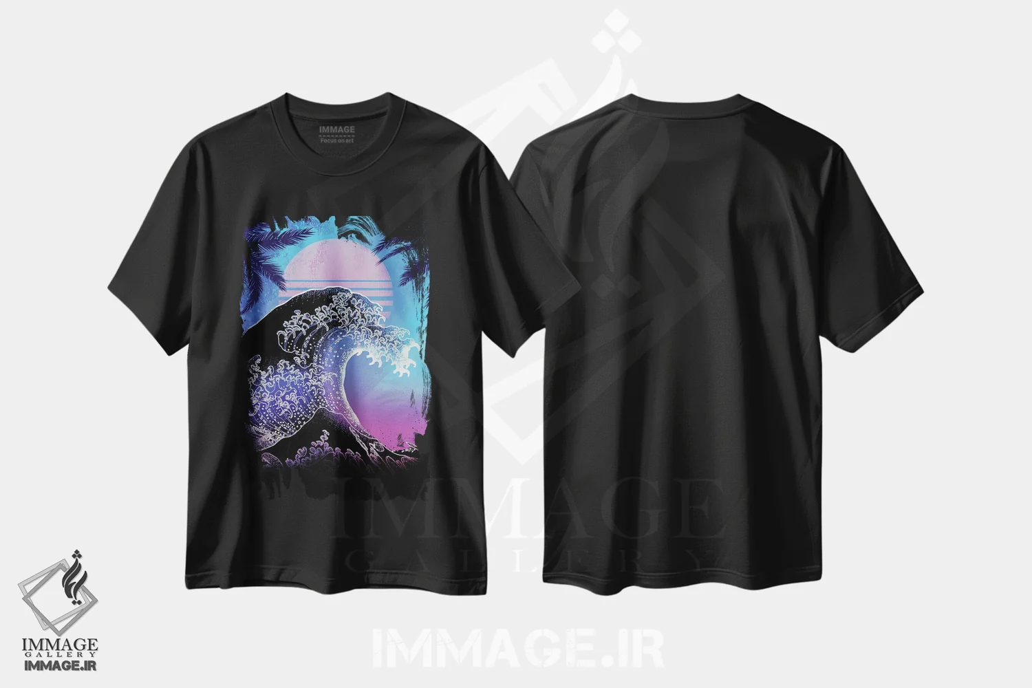 تیشرت مشکی طرح دار روح موج رتروی بزرگ، هنر دیجیتال اثر دانی آرت | immage.ir