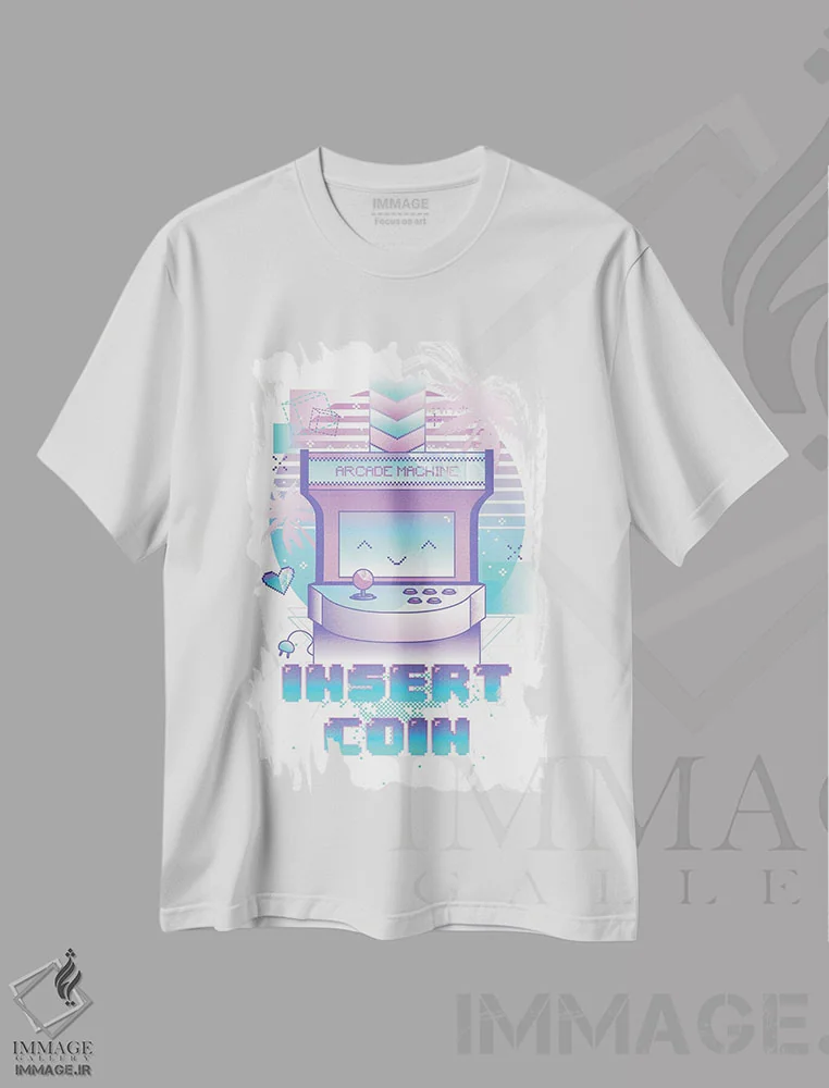 تیشرت سفید طرح دار سکه وارد کنید، هنر دیجیتال اثر دانی آرت | immage.ir