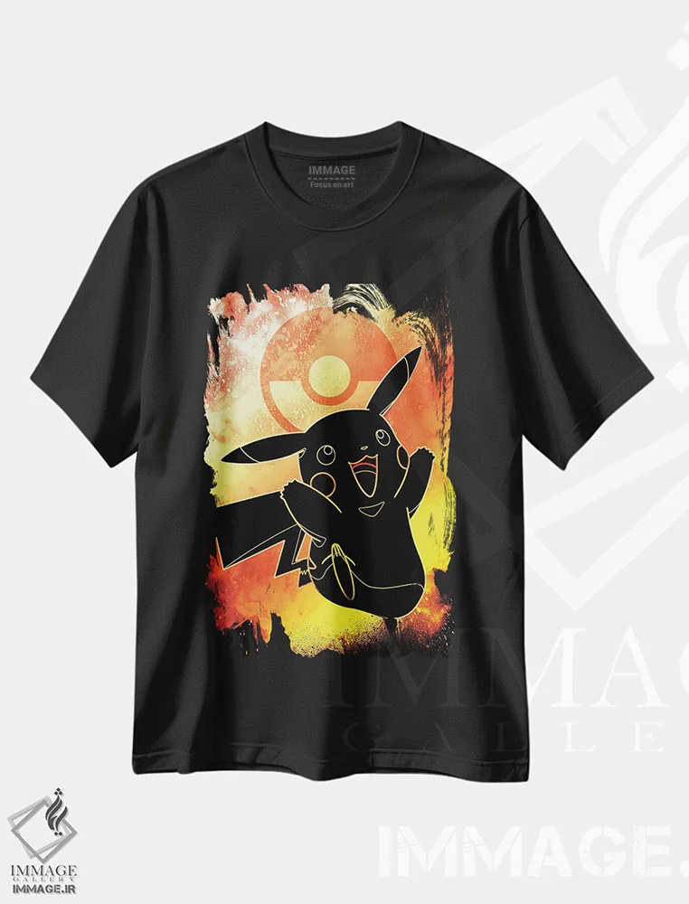 تیشرت مشکی طرح دار روح جنگجوی تندر، هنر دیجیتال اثر دانی آرت | immage.ir