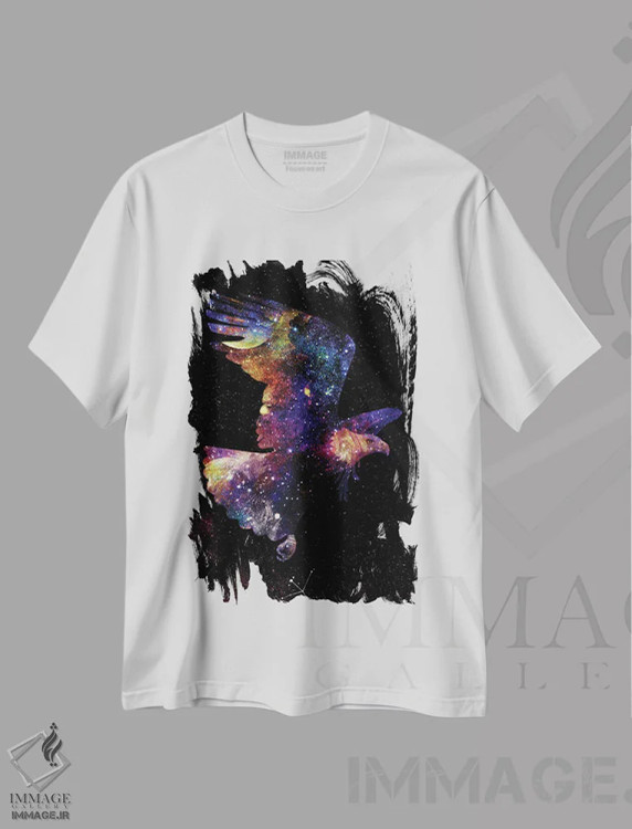 تیشرت سفید طرح دار کهکشان عقاب، هنر دیجیتال اثر دانی آرت | immage.ir