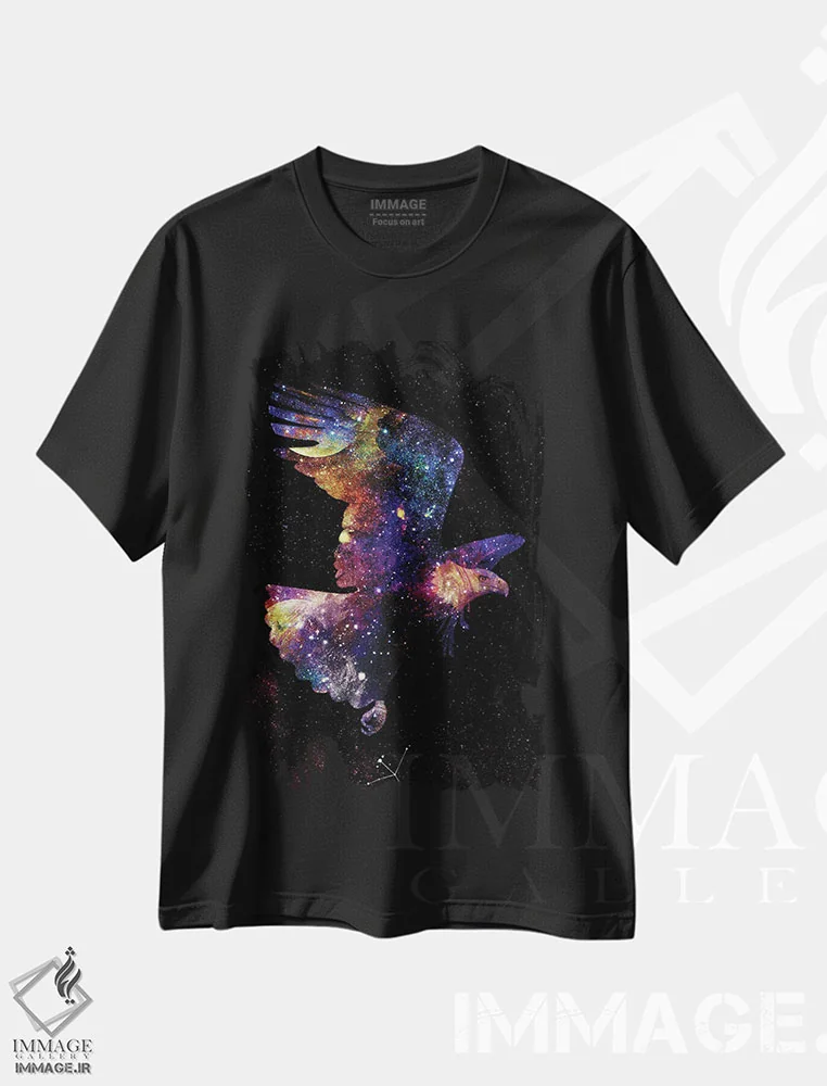 تیشرت مشکی طرح دار کهکشان عقاب، هنر دیجیتال اثر دانی آرت | فروشگاه ایماژ