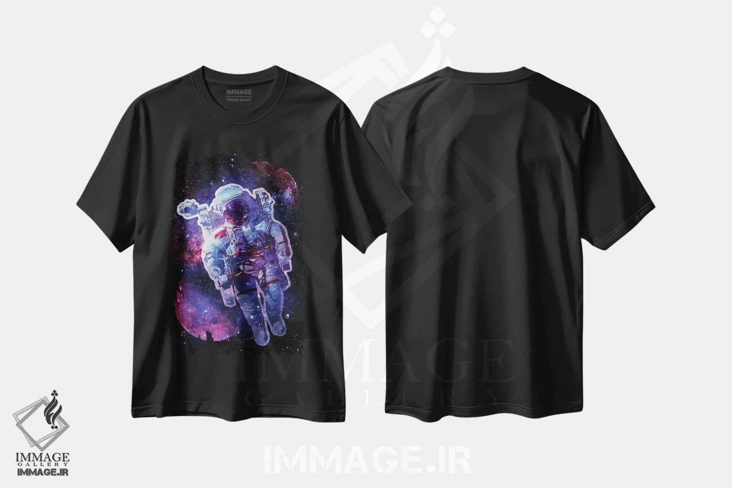 تیشرت مشکی طرح دار گمشده در فضا، هنر دیجیتال اثر دانی آرت | immage.ir