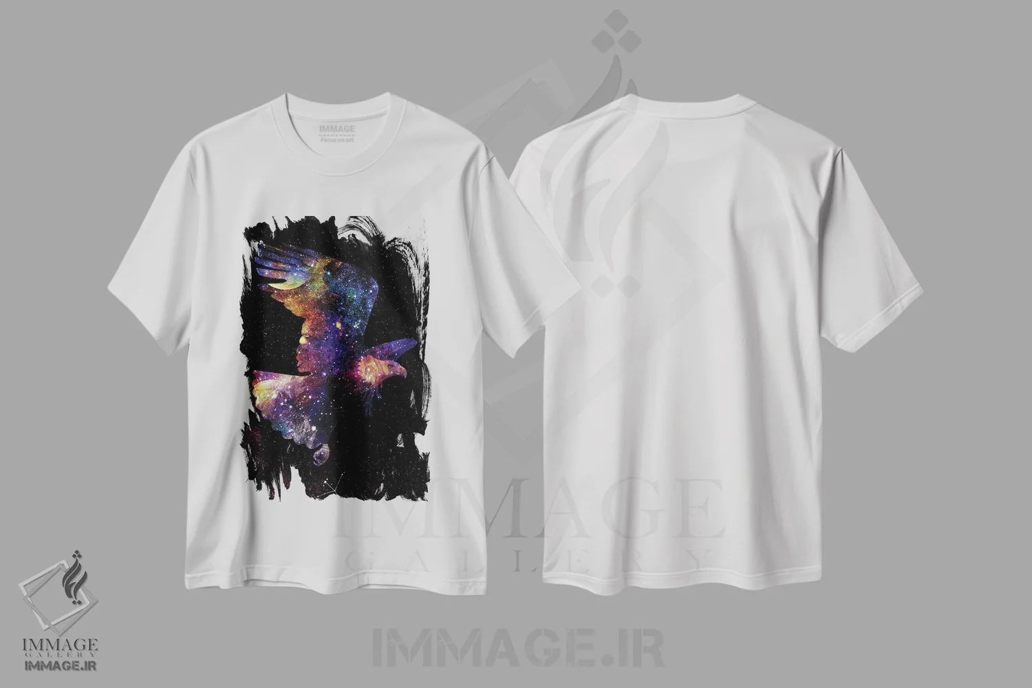 تیشرت سفید طرح دار کهکشان عقاب، هنر دیجیتال اثر دانی آرت | immage.ir
