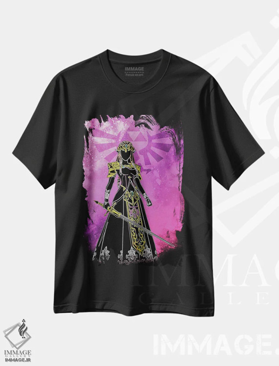 تیشرت مشکی طرح دار روح شاهدخت، هنر دیجیتال اثر دانی آرت | فروشگاه ایماژ