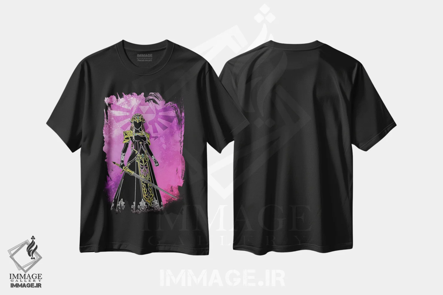 تیشرت مشکی طرح دار روح شاهدخت، هنر دیجیتال اثر دانی آرت | فروشگاه ایماژ