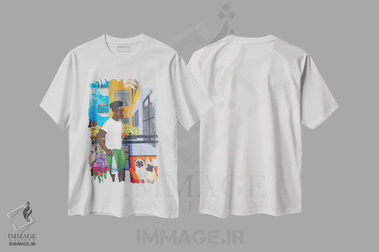 تیشرت سفید طرح دار پسران بالکن، هنر آمریکایی آفریقایی تبار اثر دن نلسون | immage.ir