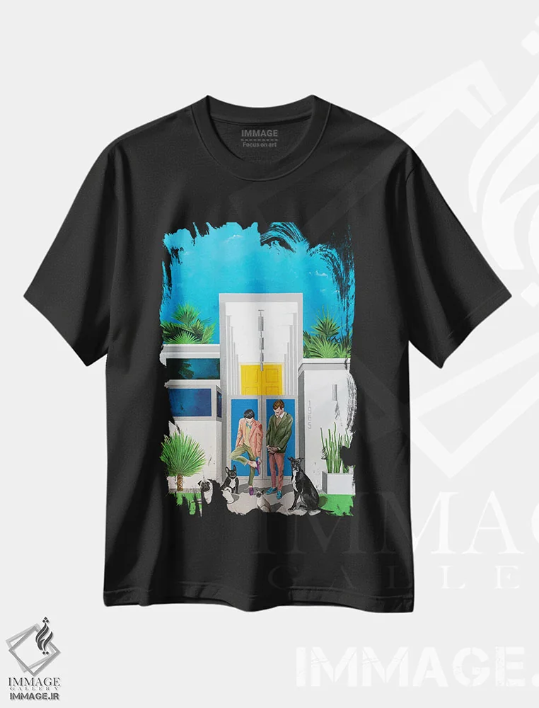 تیشرت مشکی طرح دار کار من نبود، تزئینی اثر دن نلسون | فروشگاه ایماژ