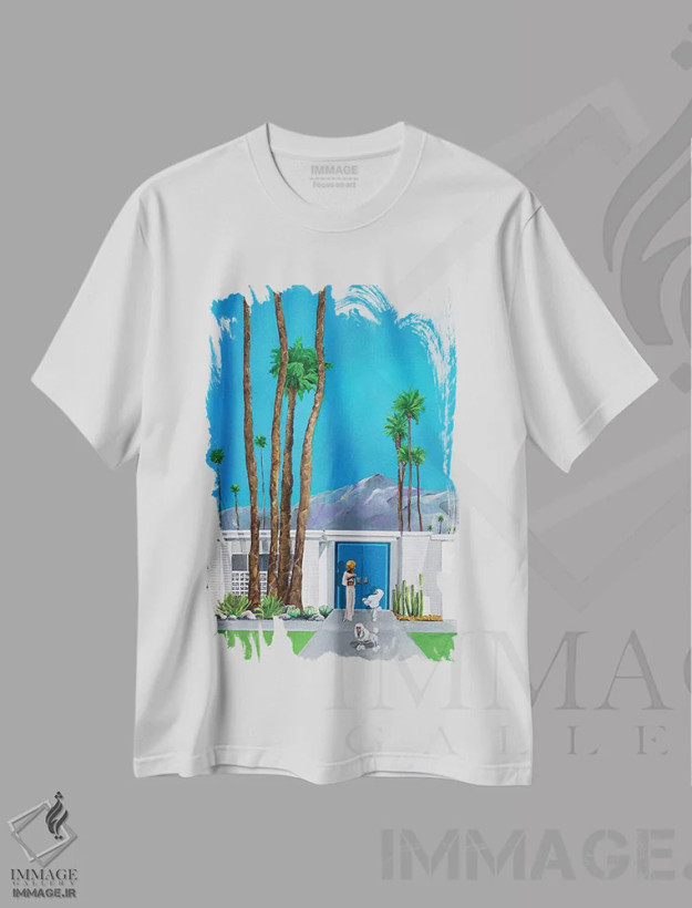 تیشرت سفید طرح دار ویوین و دخترها، تزئینی اثر دن نلسون | فروشگاه ایماژ