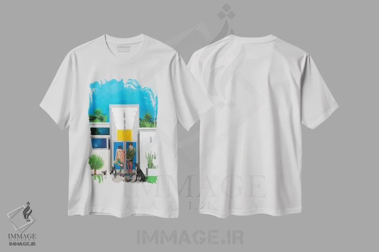 تیشرت سفید طرح دار کار من نبود، تزئینی اثر دن نلسون | immage.ir