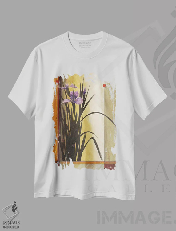 تیشرت سفید طرح دار واحه، تزئینی اثر دان لی -لگر | فروشگاه ایماژ