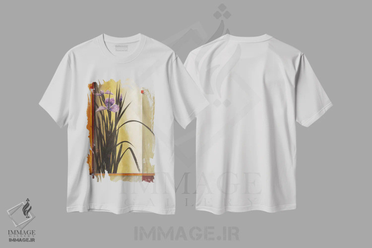 تیشرت سفید طرح دار واحه، تزئینی اثر دان لی -لگر | فروشگاه ایماژ
