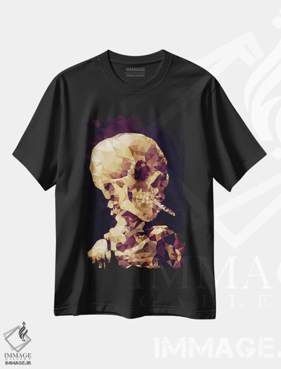 تیشرت مشکی طرح دار جمجمهٔ دودزا، هنر دیجیتال اثر فایو بای فایو کالکتیو | فروشگاه ایماژ