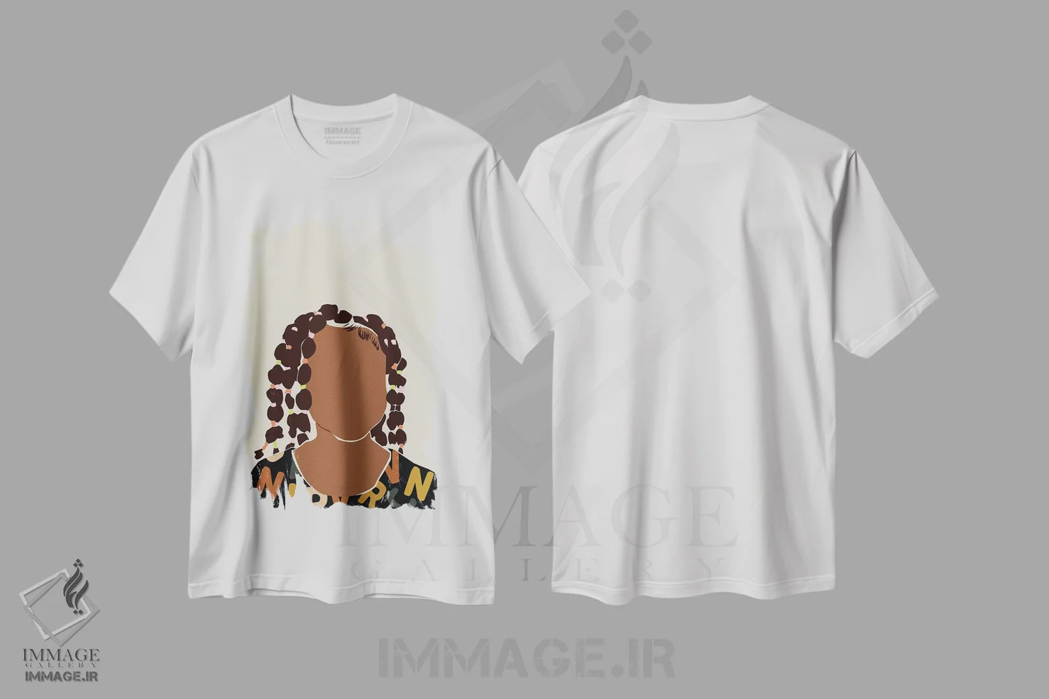 تیشرت سفید طرح دار جادوی دختر سیاه پوست، هنر آمریکایی آفریقایی تبار اثر دومونیک براون | immage.ir