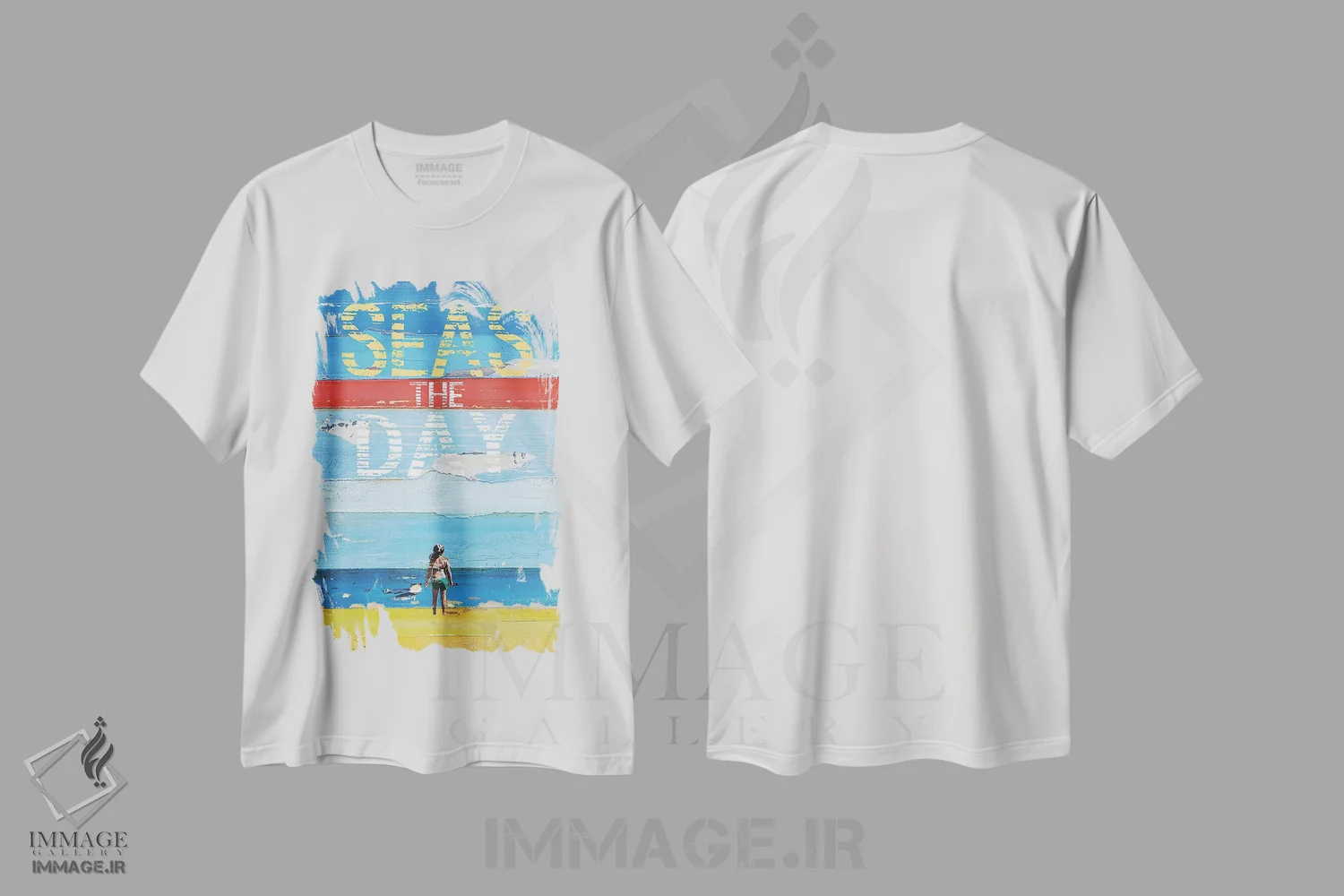 تیشرت سفید طرح دار دریا را دریاب، دکور ساحلی اثر دنی فیلیپس | فروشگاه ایماژ