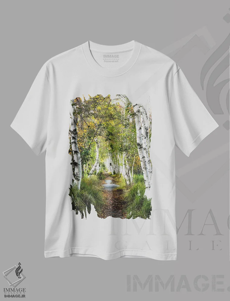 تیشرت سفید طرح دار مسیر توس ۱، مدیوم اثر دنی هد | فروشگاه ایماژ
