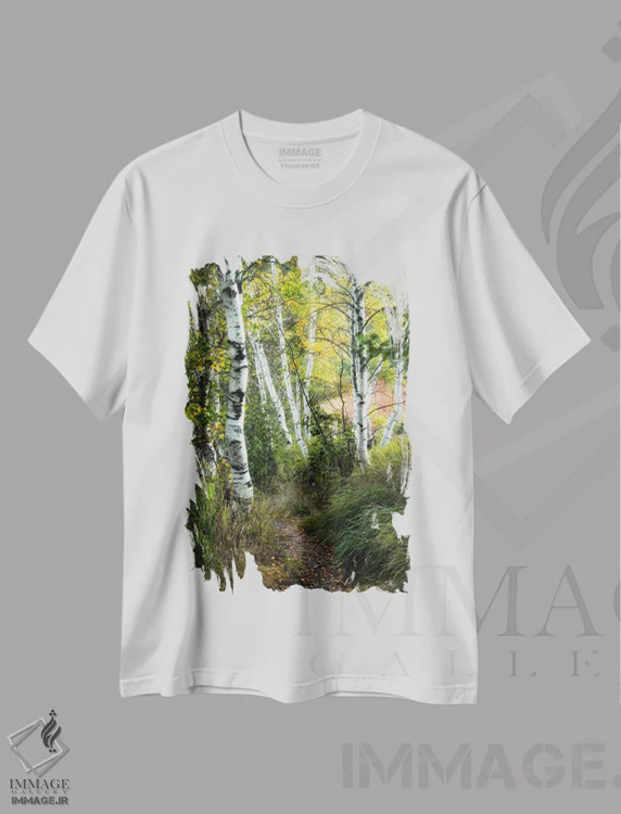 تیشرت سفید طرح دار مسیر توس ۳، مدیوم اثر دنی هد | immage.ir