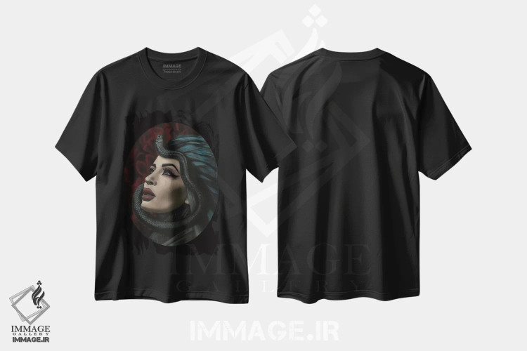 تیشرت مشکی طرح دار دیوسا، دکوراسیون جایگزین اثر دیینزو | فروشگاه ایماژ
