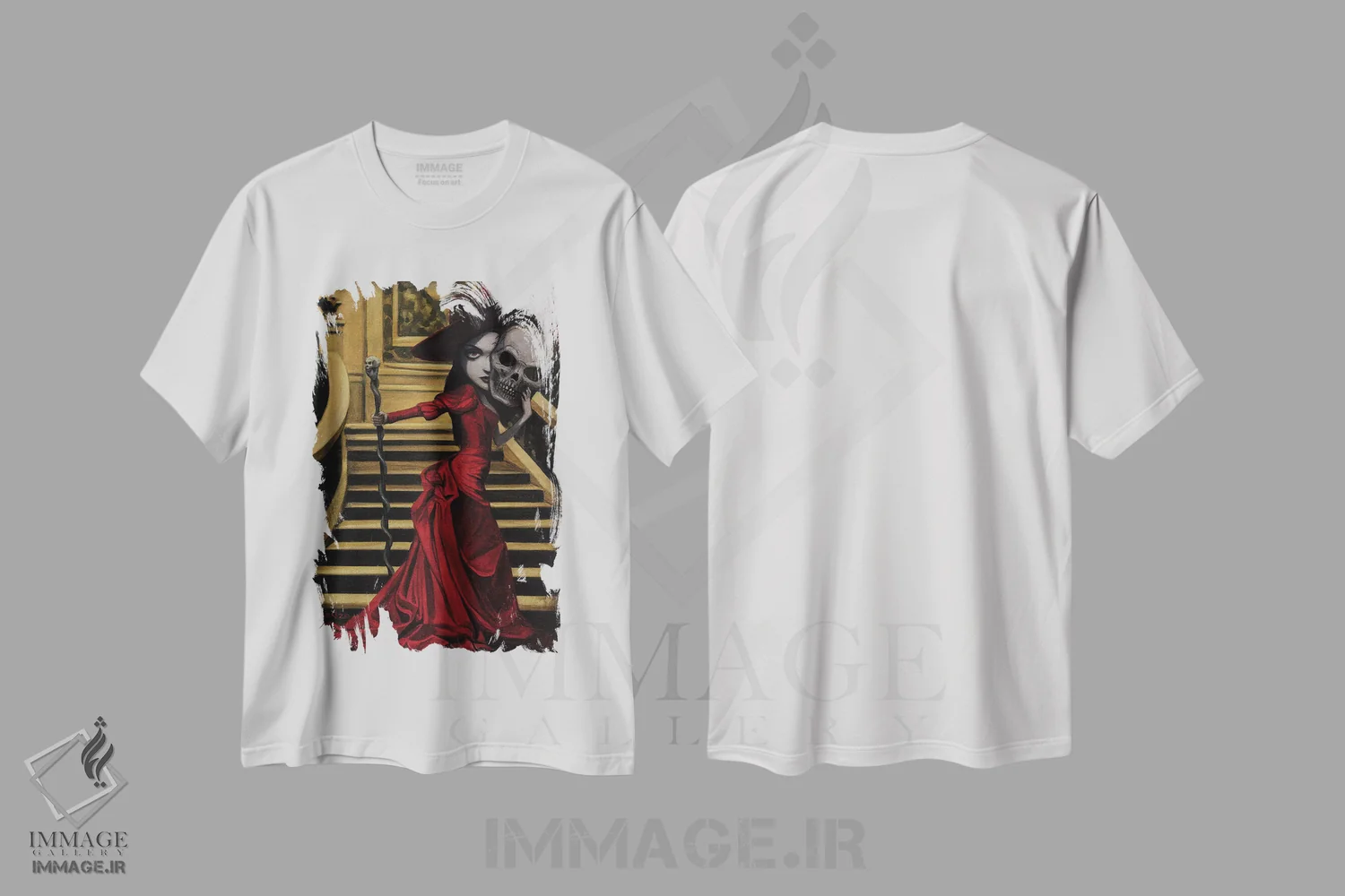 تیشرت سفید طرح دار لا فانتاسما، دکوراسیون جایگزین اثر دیینزو | فروشگاه ایماژ