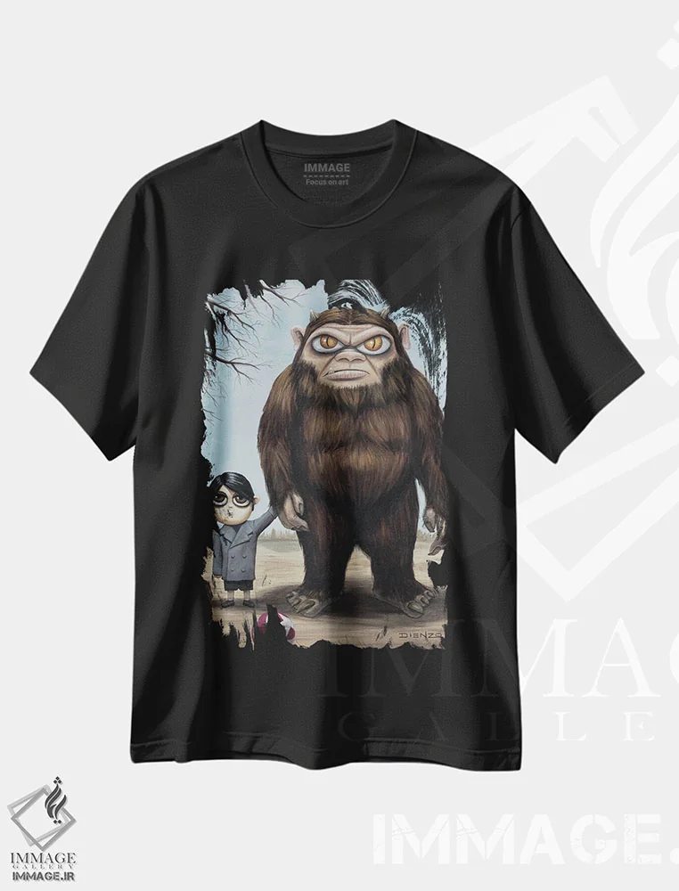 تیشرت مشکی طرح دار جست وجوی لئونارد، دکوراسیون جایگزین اثر دیینزو | immage.ir
