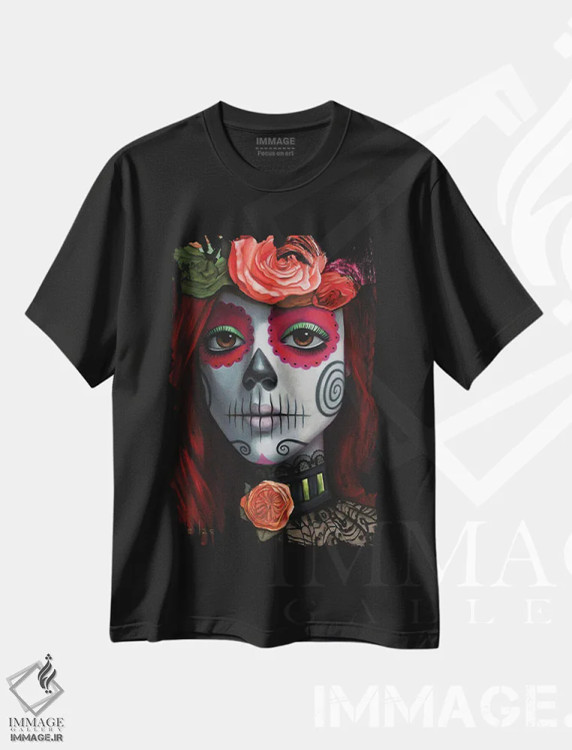 تیشرت مشکی طرح دار ماریسلا، دکوراسیون جایگزین اثر دیینزو | فروشگاه ایماژ