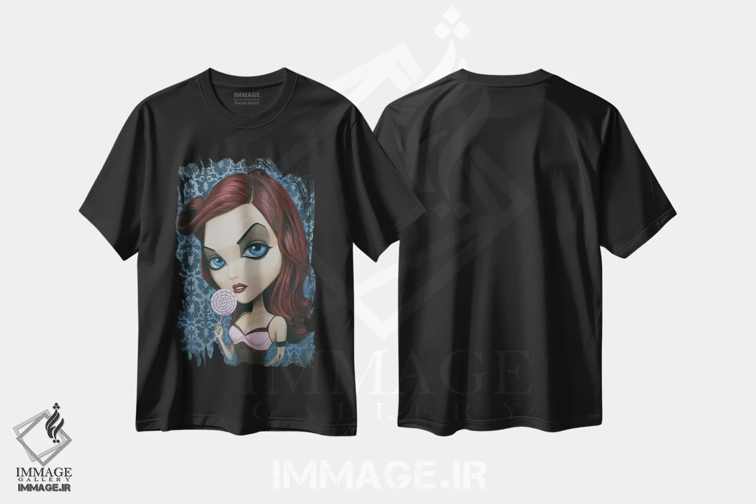 تیشرت مشکی طرح دار بیوهٔ ققنوس، دکوراسیون جایگزین اثر دیینزو | فروشگاه ایماژ