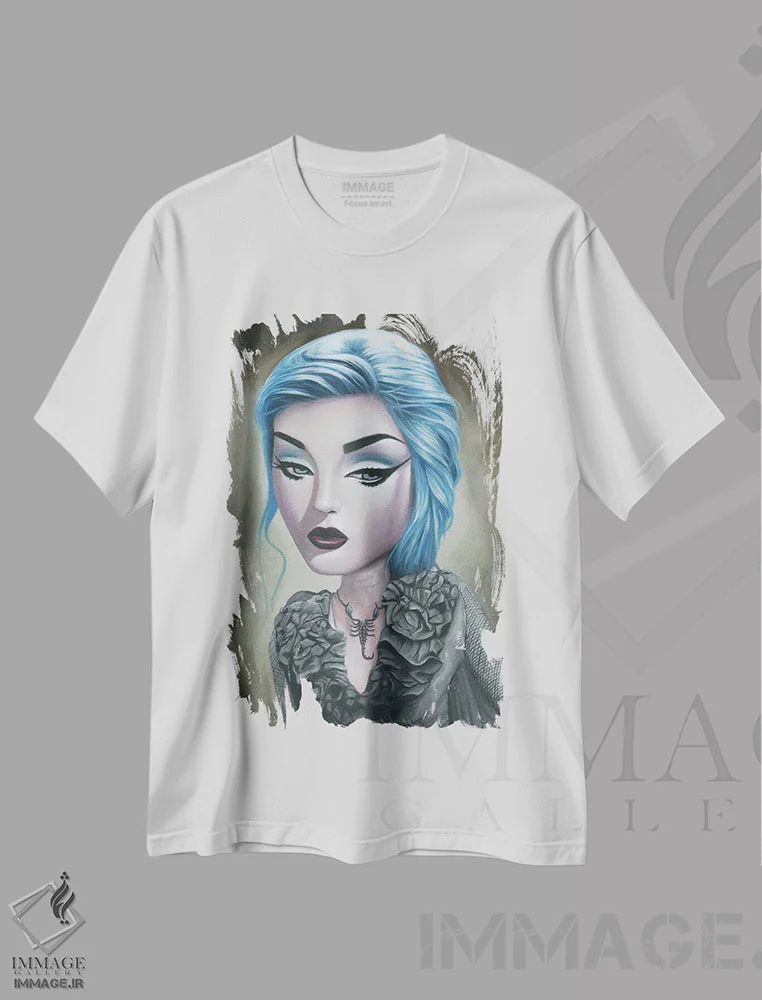 تیشرت سفید طرح دار خودشیفتگی، دکوراسیون جایگزین اثر دیینزو | فروشگاه ایماژ