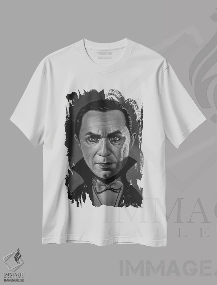 تیشرت سفید طرح دار دراکولا، هنر فاخر معاصر اثر دیینزو | immage.ir