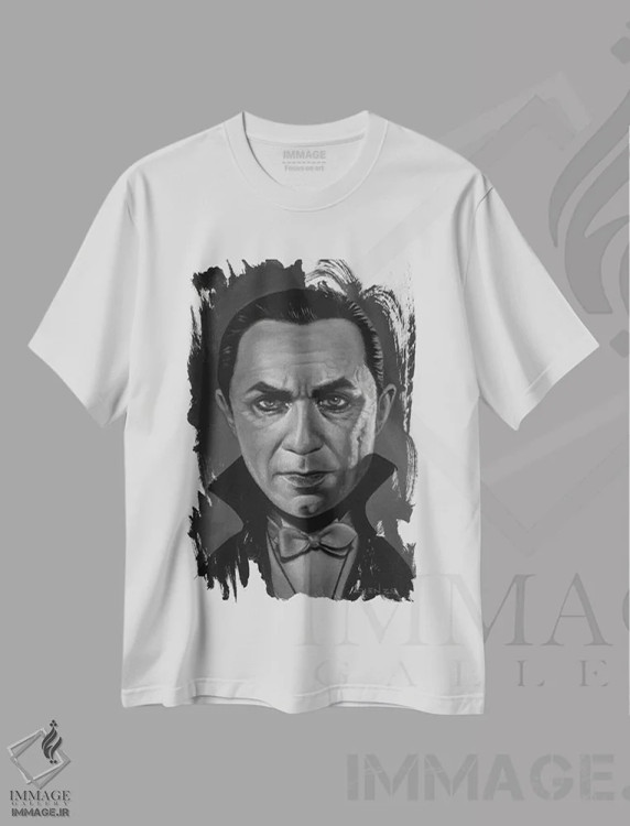 تیشرت سفید طرح دار دراکولا، هنر فاخر معاصر اثر دیینزو | immage.ir