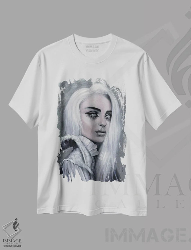 تیشرت سفید طرح دار بریَن، دکوراسیون جایگزین اثر دیینزو | فروشگاه ایماژ