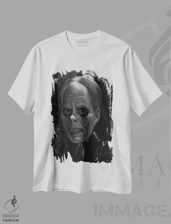 تیشرت سفید طرح دار شبح اپرا، هنر فاخر معاصر اثر دیینزو | immage.ir