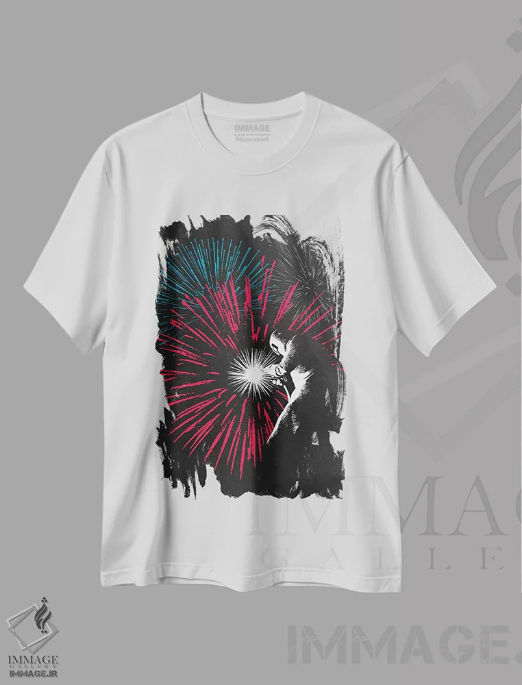 تیشرت سفید طرح دار کاتالیزگر، هنر دیجیتال اثر راب دابی | فروشگاه ایماژ